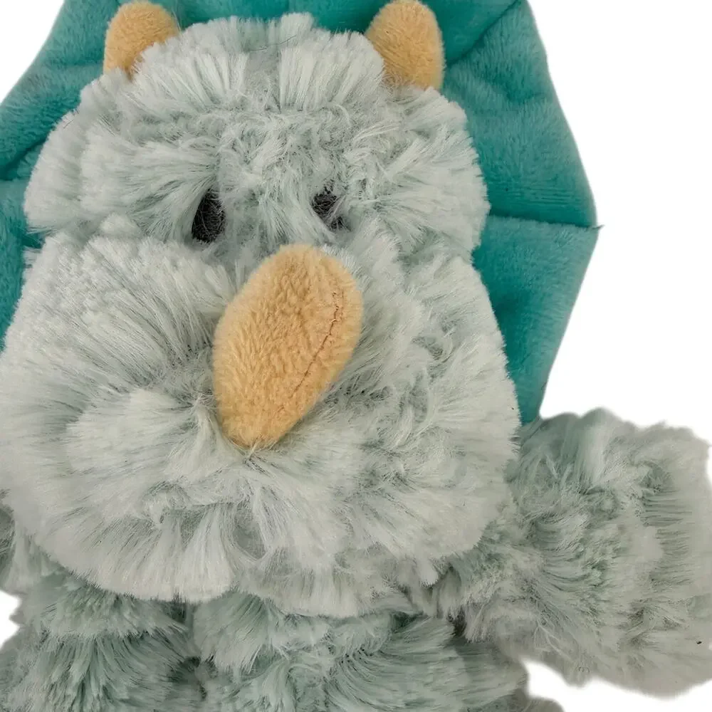 DEMDACO Triceratops Dinosaur Lovey Security Blanket Blue Plush 13